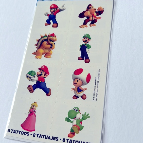 8 pcs Super Mario Temporary Tattoos - Picture 2 of 9